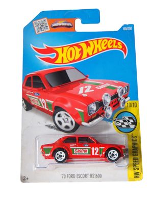 Ford Escort RS1600 1970 röd Castrol - Hot Wheels 1:64