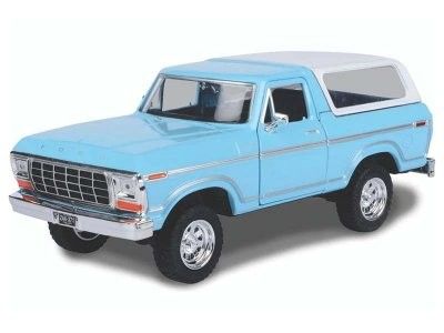 Ford Bronco hard top 1978 blå/vit - skala 1:24