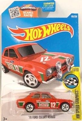 Ford Escort RS1600 1970 röd Castrol - Hot Wheels 1:64