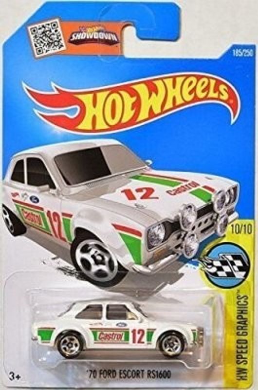 Ford Escort RS1600 1970 vit Castrol - Hot Wheels 1:64
