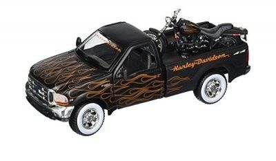 Ford F-350 PickUp 1999 + Harley Davidson svart - skala 1:24