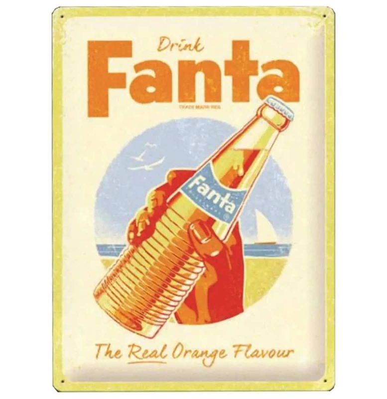 Fanta - metall skylt 30 x 40 cm