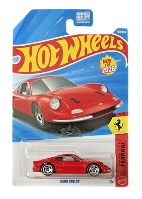 Ferrari 206 GT Dino, rot – Hot Wheels 1:64