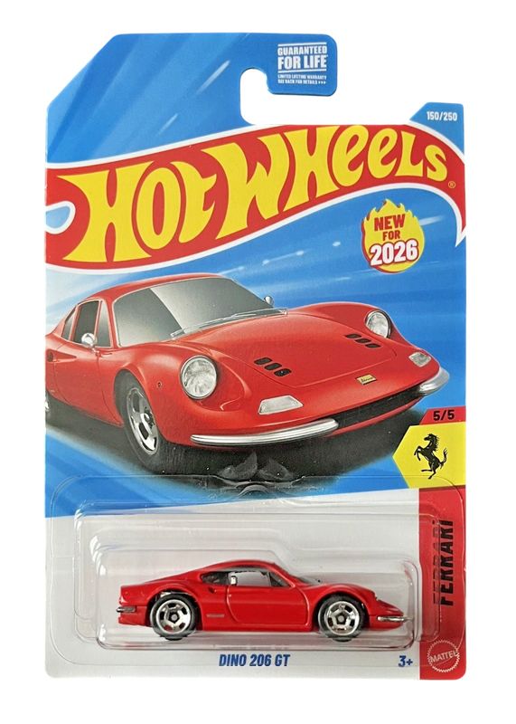 Ferrari 206 GT Dino, rot – Hot Wheels 1:64