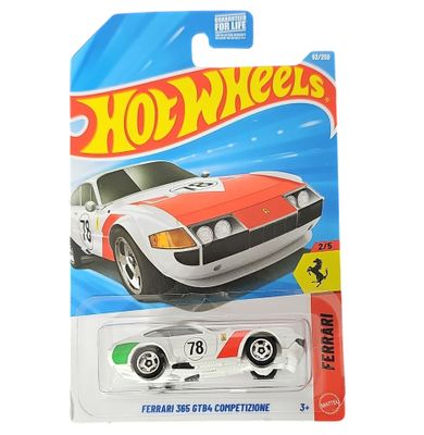 Ferrari 365 GTB4 Competizione vit/grön/röd - Hot Wheels 1:64