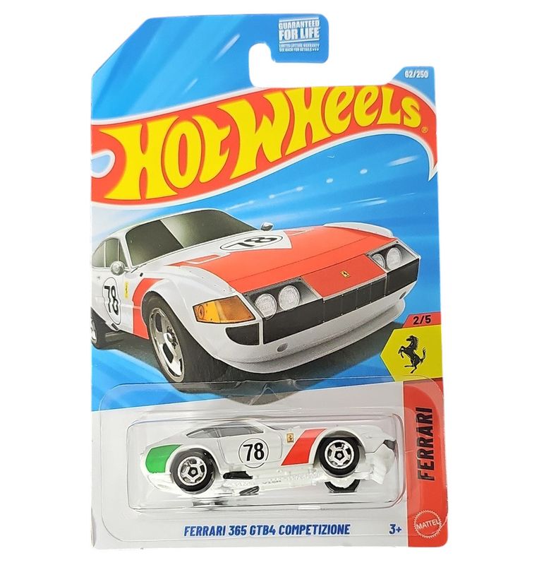Ferrari 365 GTB4 Competizione vit/grön/röd - Hot Wheels 1:64