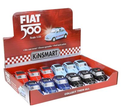 Fiat 500 röd - skala 1:24