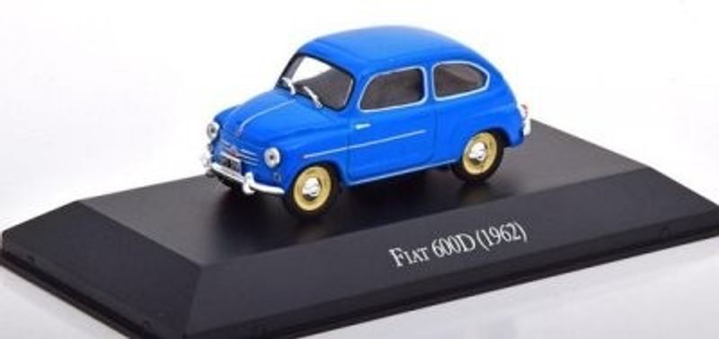 Fiat 600D 1962 blå - skala 1:43