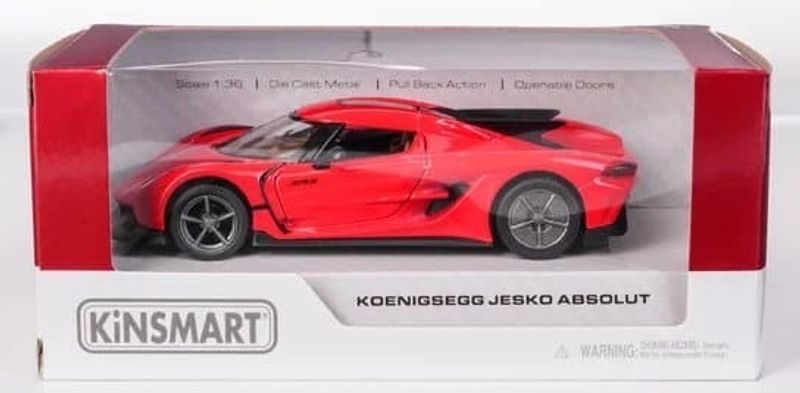 Koenigsegg Jesko Absolute röd - skala 1:38