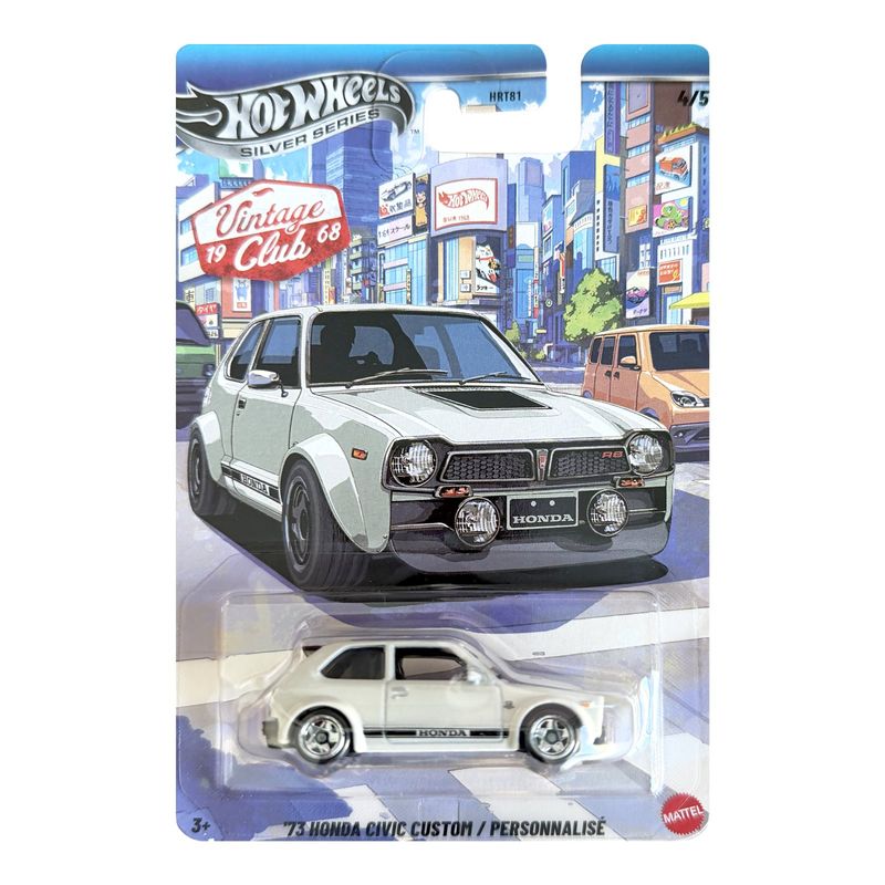 Honda Civic Custom 1973 – Vintage Silver-Serie von Hot Wheels im Maßstab 1:64