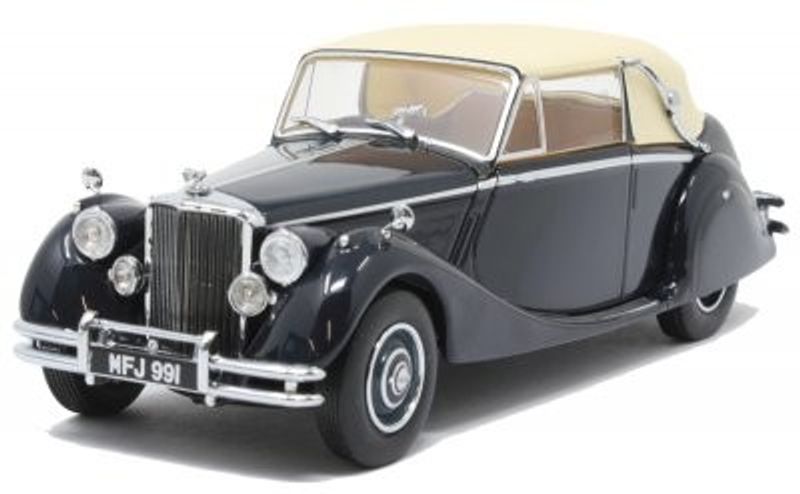 Jaguar MK V mörk blå/beige - skala 1:43