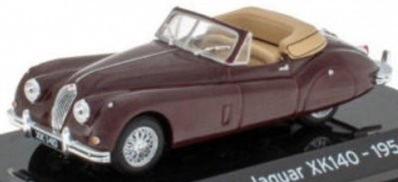 Jaguar XK140 Conv. 1954 mörk röd - skala 1:43