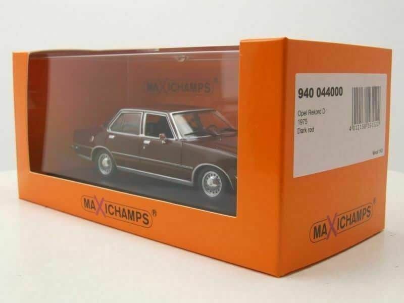 Opel Rekord D 1975 mörk röd - skala 1:43
