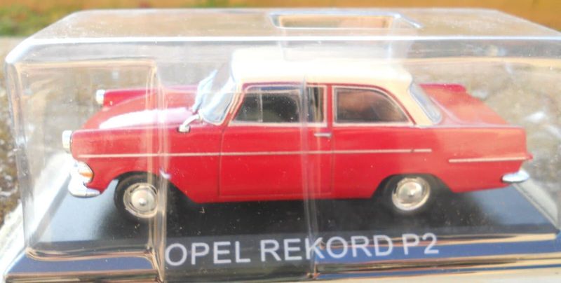 Opel Rekord P2 1963 röd - skala 1:43