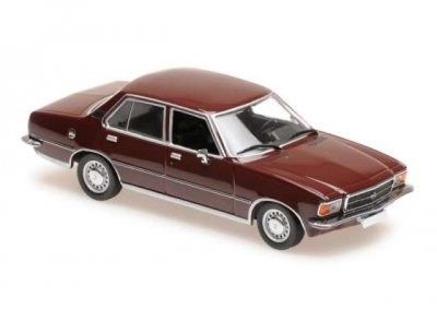 Opel Rekord D 1975 mörk röd - skala 1:43