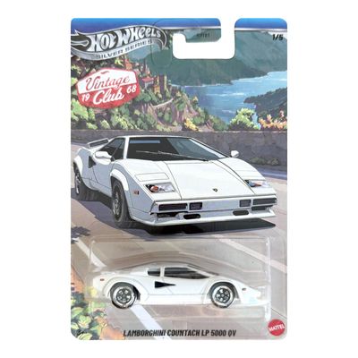 Lamborghini Countach LP 5000 QV – Vintage Silver-Serie von Hot Wheels im Maßstab 1:64