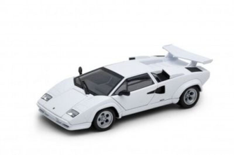 Lamborghini Countach LP-5000 vit - skala 1:24 (spegel av)