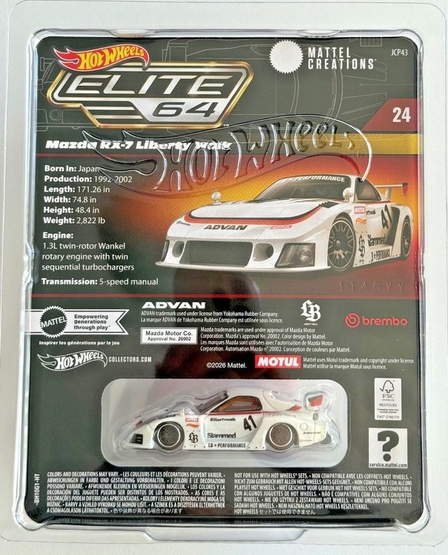 Mazda RX-7 Liberty Walk - Hot Wheels Elite64 1:64