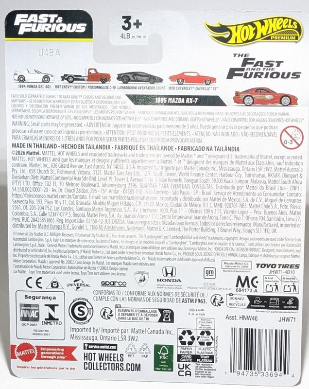 Mazda RX-7 1995 röd- Hot Wheels Fast & Furious 1:64