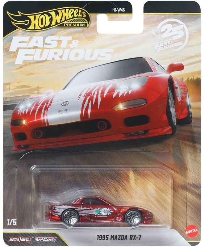 Mazda RX-7 1995 röd- Hot Wheels Fast & Furious 1:64