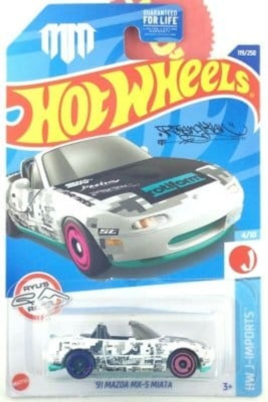 Mazda MX-5 Miata 1991 vit - Hot Wheels 1:64