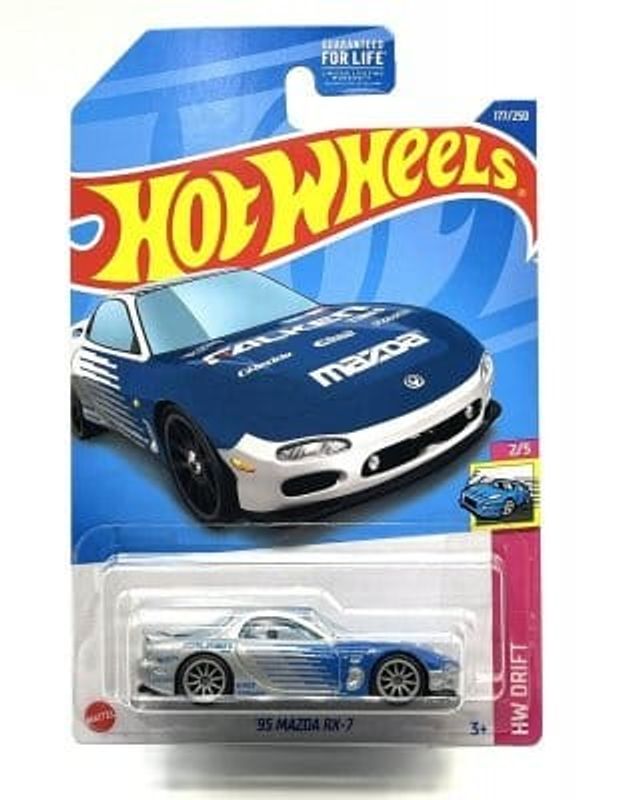 Mazda RX-7 1995 silver/blå - Hot Wheels 1:64