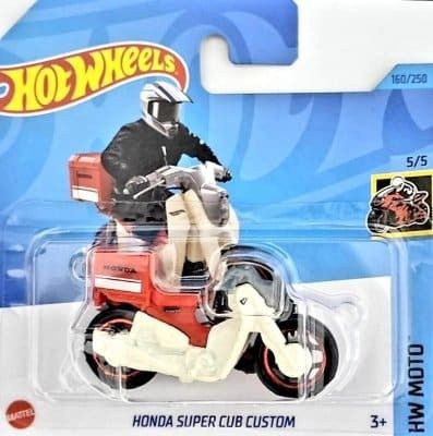 MC Honda Super Cub Custom röd/vit- Hot Wheels 1:64