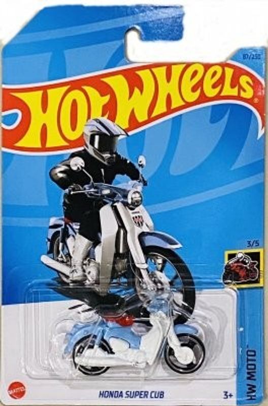 MC Honda Super Cub ljusblå/vit - Hot Wheels 1:64