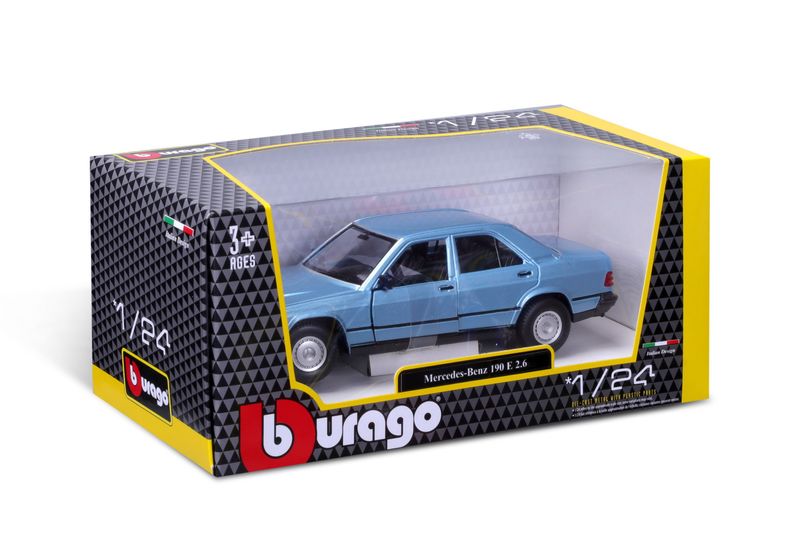 Mercedes Benz 190E 1987 blå - skala 1:24