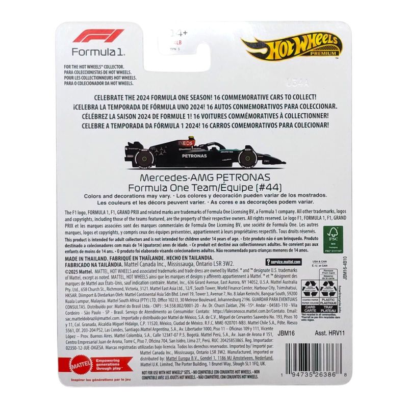 F1-series Mercedes 2024 #44 Lewis Hamilton - Hot Wheels 1:64