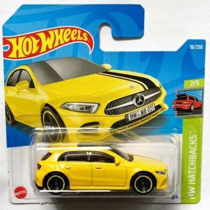 Mercedes Benz A-Class 18 gul - Hot Wheels 1:64