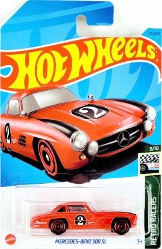 Mercedes Benz 300 SL röd - Hot Wheels 1:64