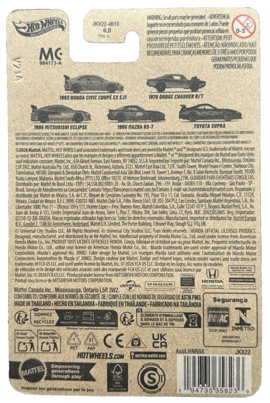 Mitsubishi Eclipse 1995 – Hot Wheels Fast & Furious 1:64