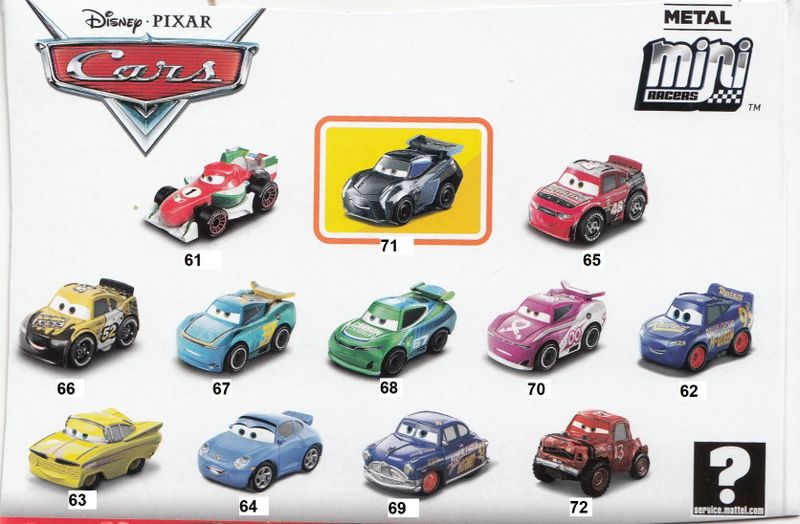 Mini racers Cars (olika bilar) 2020 Disney cars