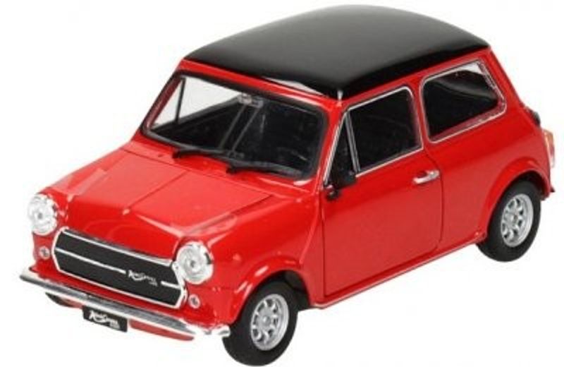 Mini Cooper 1300 röd med svart tak - skala 1:24