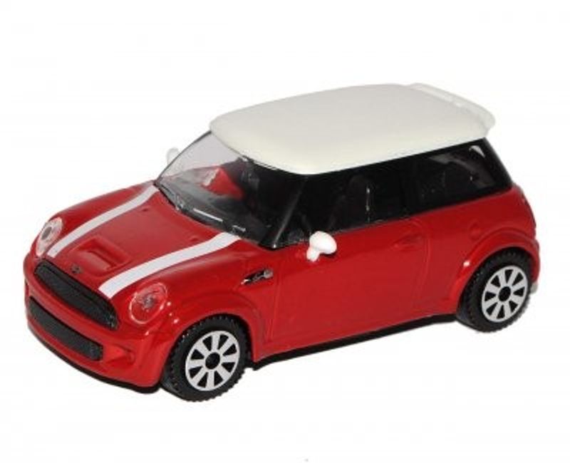 Mini Cooper röd/vit - skala 1:43