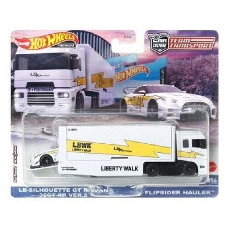 Nissan 35GT-RR LB Silhuette & Flipside Hauler - Hot Wheels 1:64