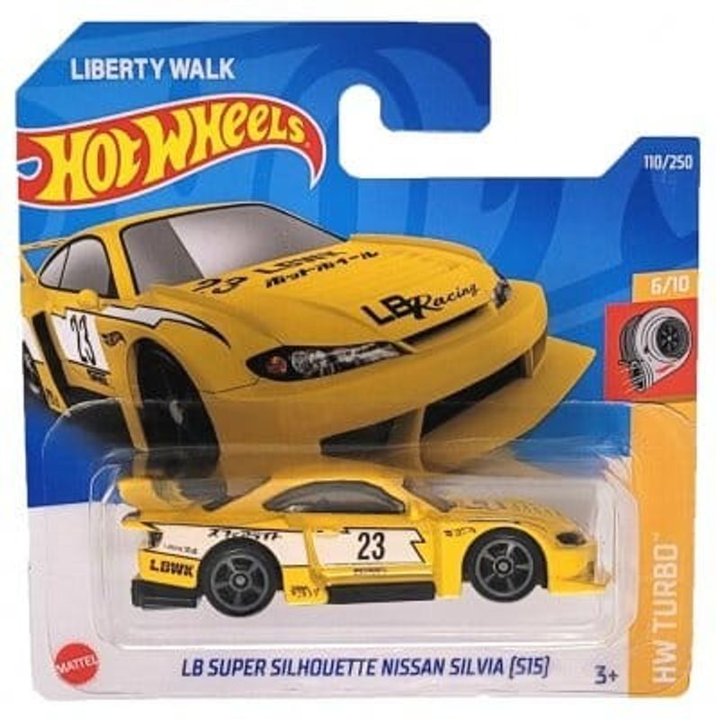 Nissan Silva S15 LB Super Sil. gul - Hot Wheels 1:64