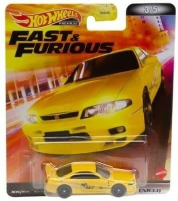 Nissan Skyline GTR R33 gul - Hot Wheels 1:64