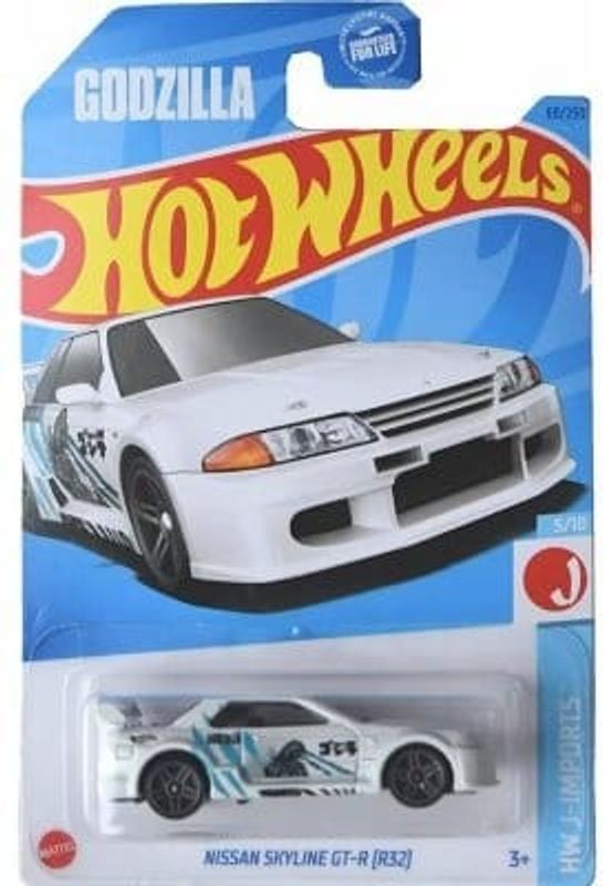 Nissan Skyline GT-R (R32) vit Godzilla - Hot Wheels 1:64
