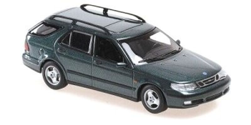 Saab 9-5 Kombi 1999 mörkgrön - skala 1:43