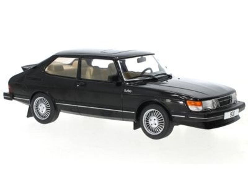 Saab 900 Turbo 1981 svart - skala 1:18