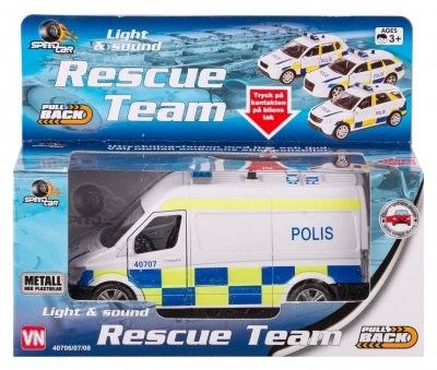 Polisbil / Van med ljud & ljus 12cm