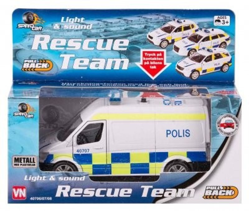 Polisbil / Van med ljud & ljus 12cm