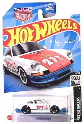 Porsche 911 1971 vit/röd - Hot Wheels 1:64