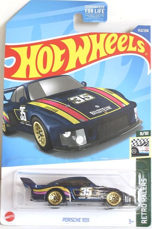 Porsche 935 no35 blå - Hot Wheels 1:64 (long card)