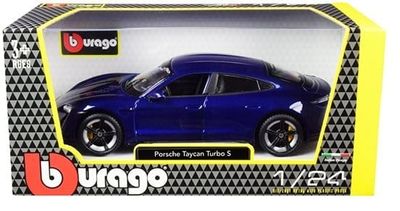 Porsche Taycan Turbo S mörkblå - skala 1:24