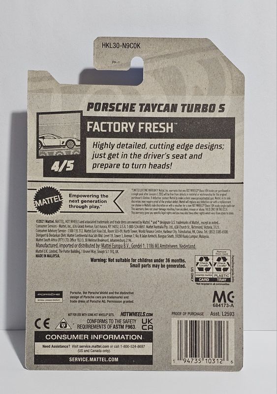 Porsche Taycan Turbo S Zamac – Hot Wheels 1:64