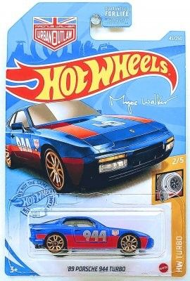 Porsche 944 Turbo 1989 blå/röd - Hot Wheels 1:64