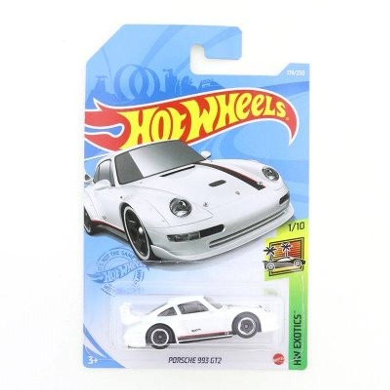Porsche 993 GT2 vit - Hot Wheels 1:64